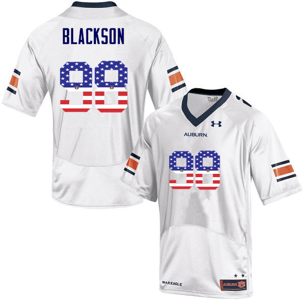 Men's Auburn Tigers #98 Angelo Blackson USA Flag Fashion White College Stitched Football Jersey